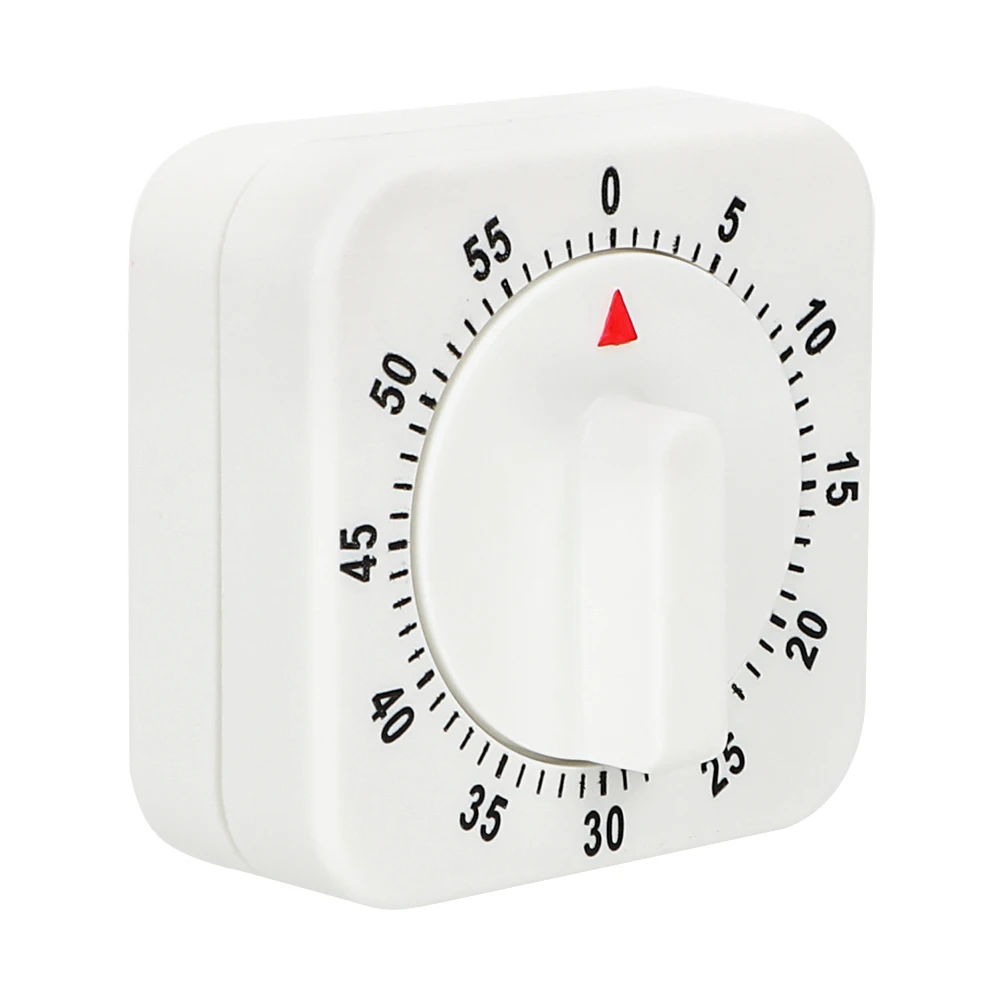 Countdown Alarm Reminder 60 Minutes Kitchen Timer White Square Kitchen Tools Mechanical Timer Cooking Tools