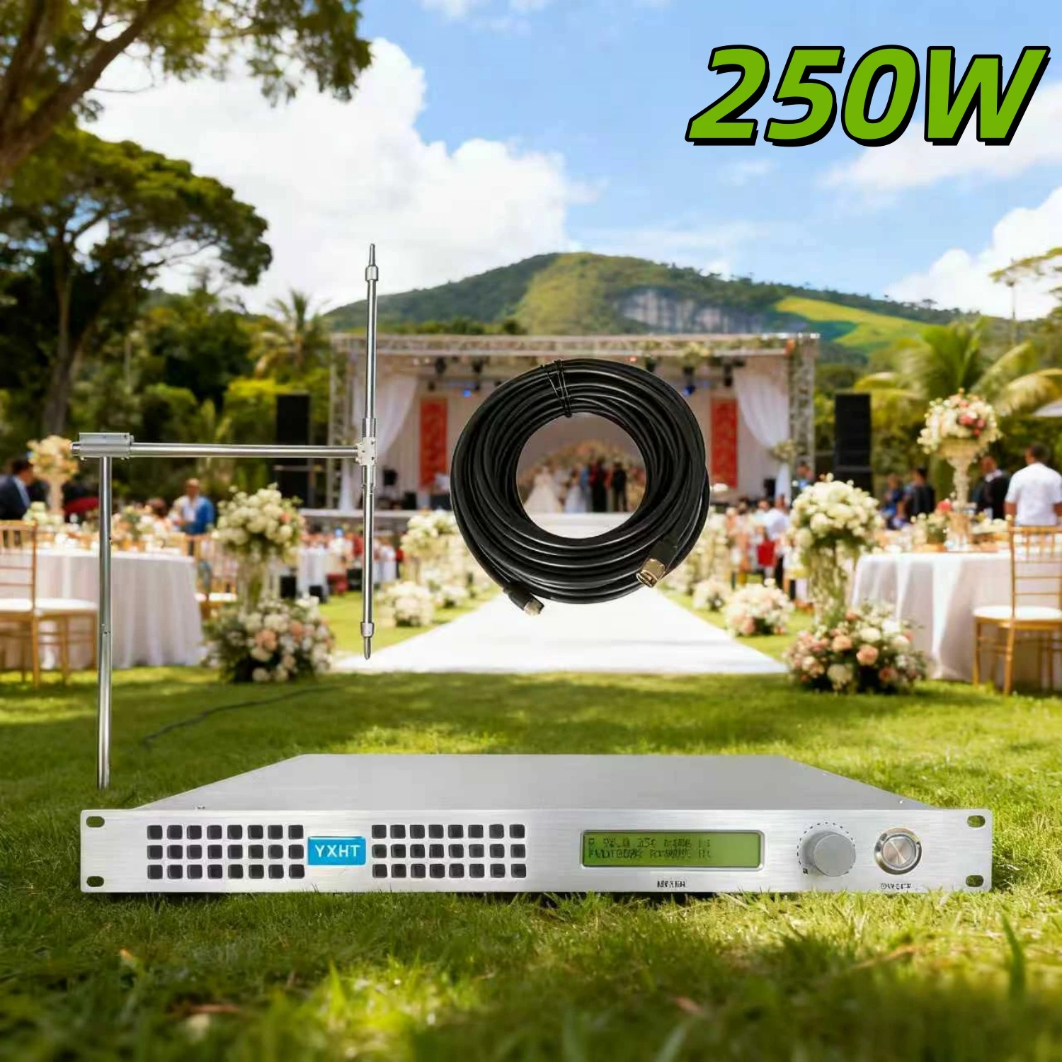 

TC- 250W Stereo FM Transmitter: Ensures Clear Audio Reception at Outdoor Wedding Venues