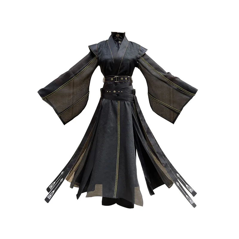 Anime Tian Guan Ci Fu He Xuan Cosplay Costume Heaven Official's Blessing Cosplay Suit Black Chinese Hanfu Outfit Wig Shoes