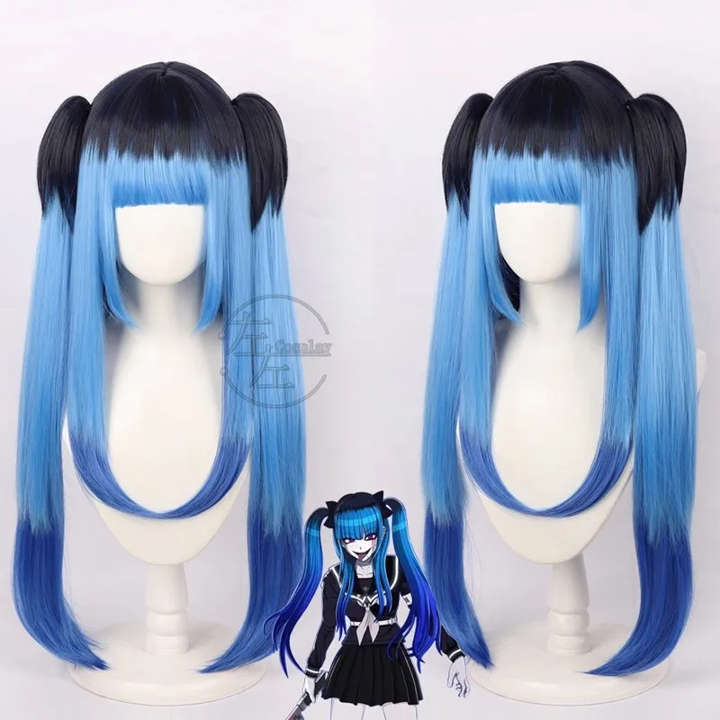 

Anime Amemiya Darumi Cosplay Wig 70cm Long Black Blue Gradiently Wigs Heat Resistant Synthetic Hair For Women