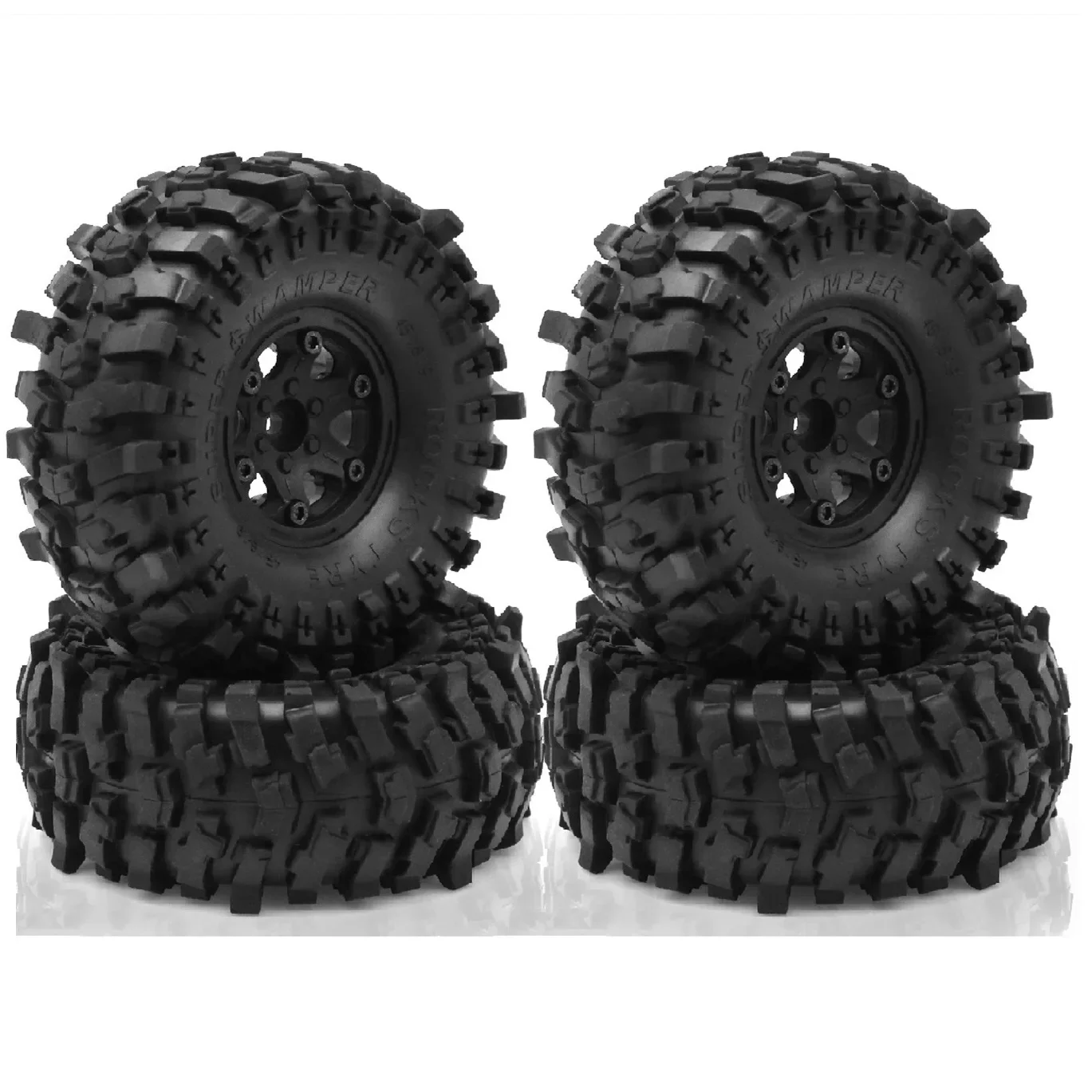 

PigRC 4pcs 118mm 1.9" Beadlock Wheel Rim Rubber Tire Set for 1/10 RC Crawler Car Traxxas TRX4 RC4WD D90 D110 Axial SCX10 MST