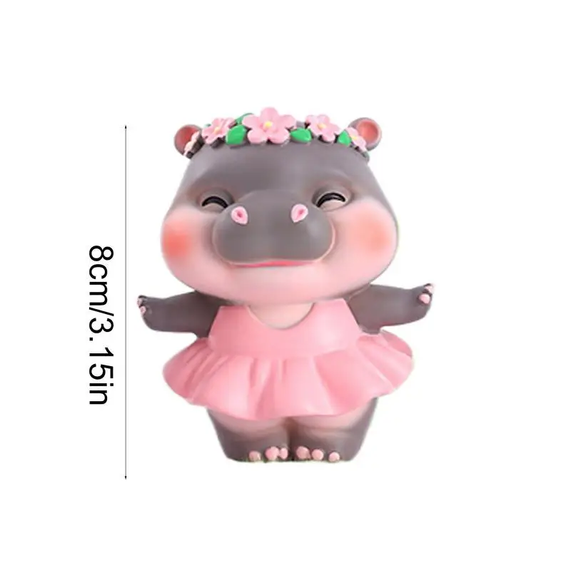 8 ซม. Moo Deng ตุ๊กตาเรซิ่น Hippo Craft ของสะสมน่ารัก Miniature Decor Keepsake ขนาดกะทัดรัดตุ๊กตาสัตว์กล่องตาบอด