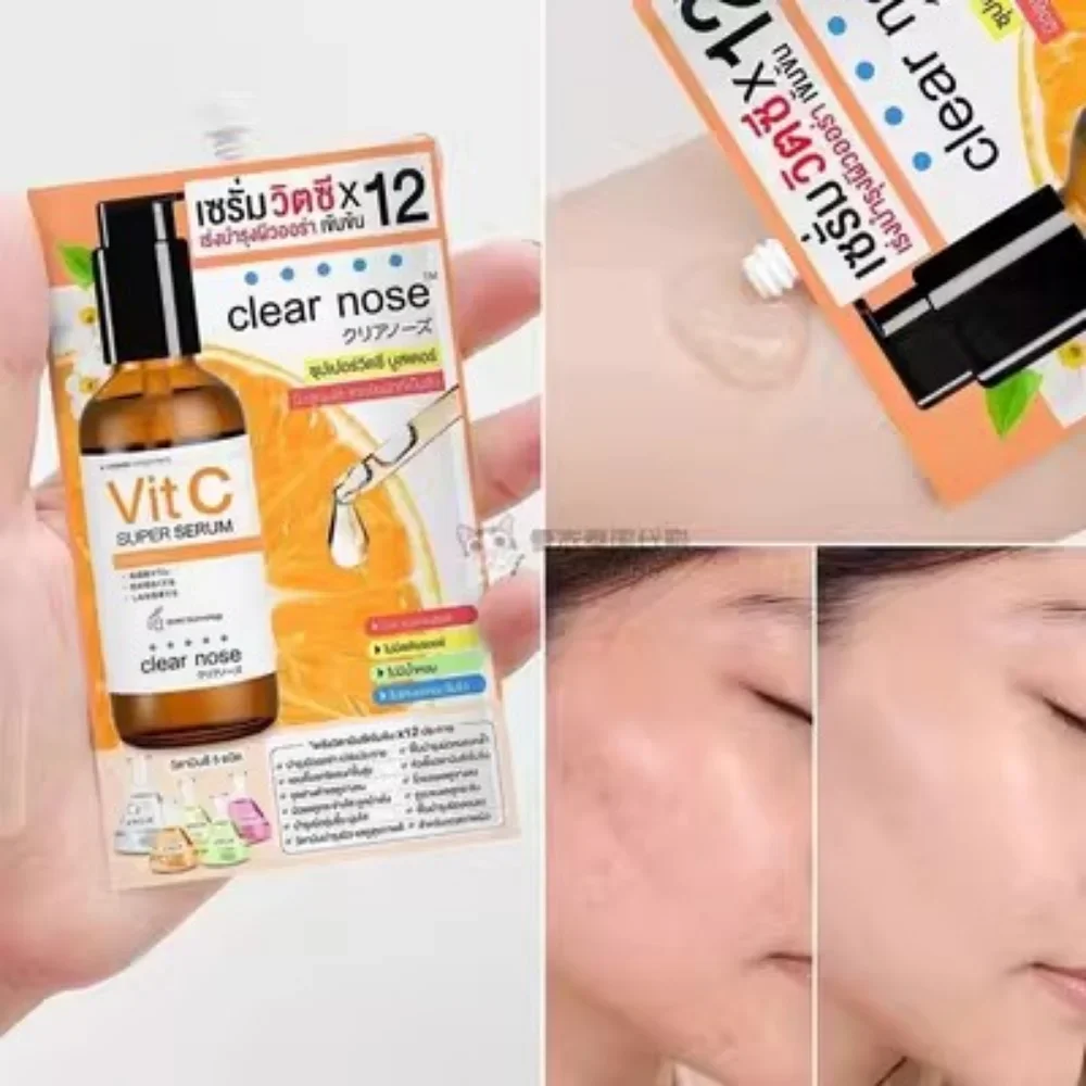 Thailand Clear Nose VC Essence 8g Whitening Improve Dullness Lighten Spots Decomposing Melanin Anti-oxidation Skin Care Product