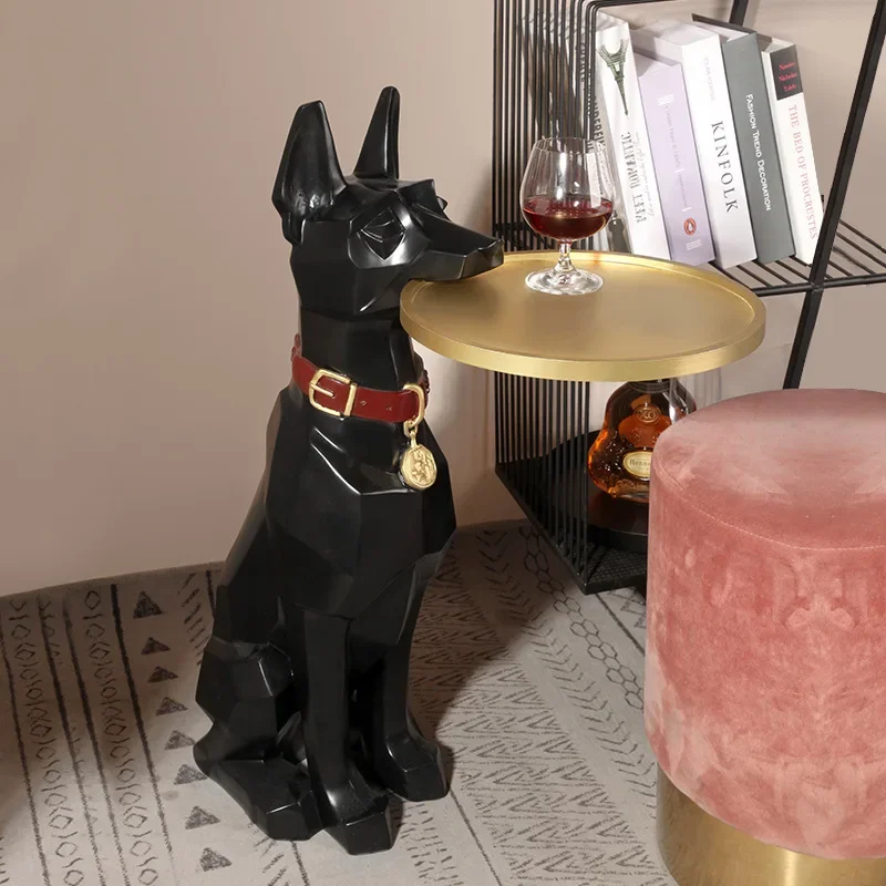 Large Animal Sculpture Nordic Home Decor Doberman Dog Sculptures Room Decoration Floor Statue Christmas New Year Decor Statues