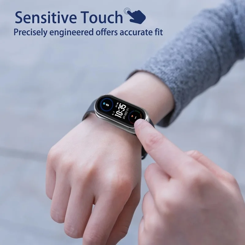 ป้องกันหน้าจอ + 3D ป้องกันฟิล์มสําหรับ Xiao mi mi Band 7 6 5 4 3NFC PC ฝาครอบกันกระแทกกรอบสําหรับนาฬิกาสมาร์ท mi7