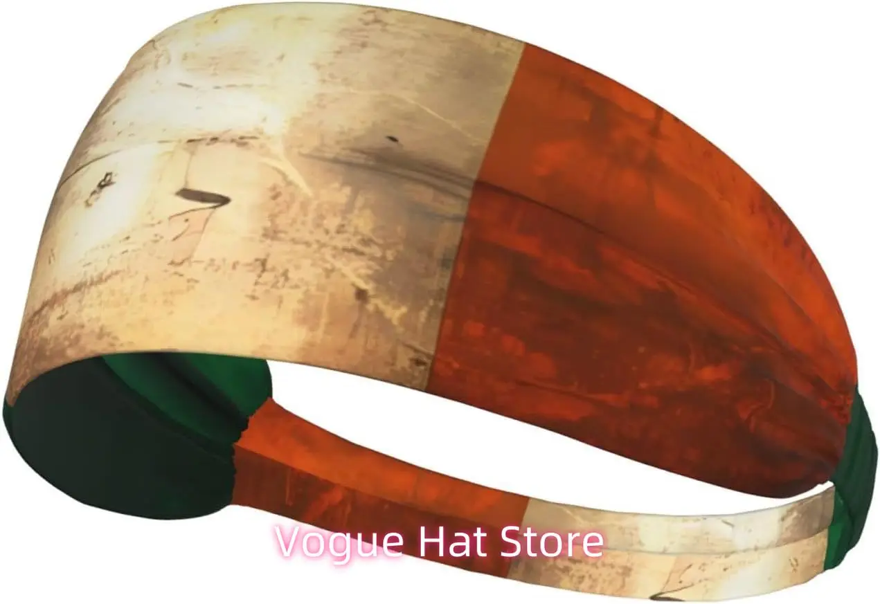 

Retro Irish Flag Elastic Exercise Headband, Fitness Exercise Yoga Cycling Headband, Outdoor Sports Elastic Sweat-Absorbing Headb