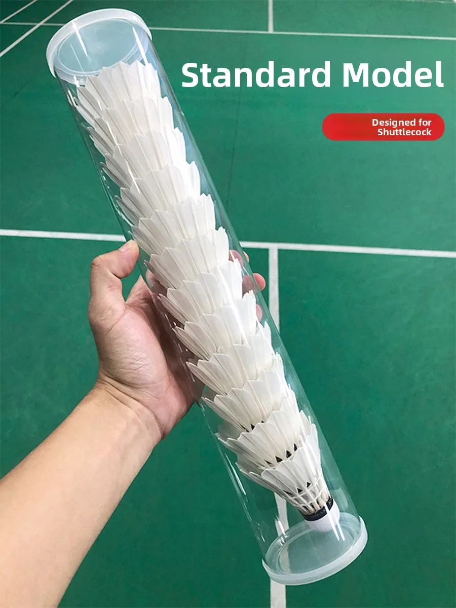 دلو شفاف لريشة الريشة الطائرة بأربعة أقسام، موزع كرات أوتوماتيكي لممارسة الريشة الطائرة وتخزينها