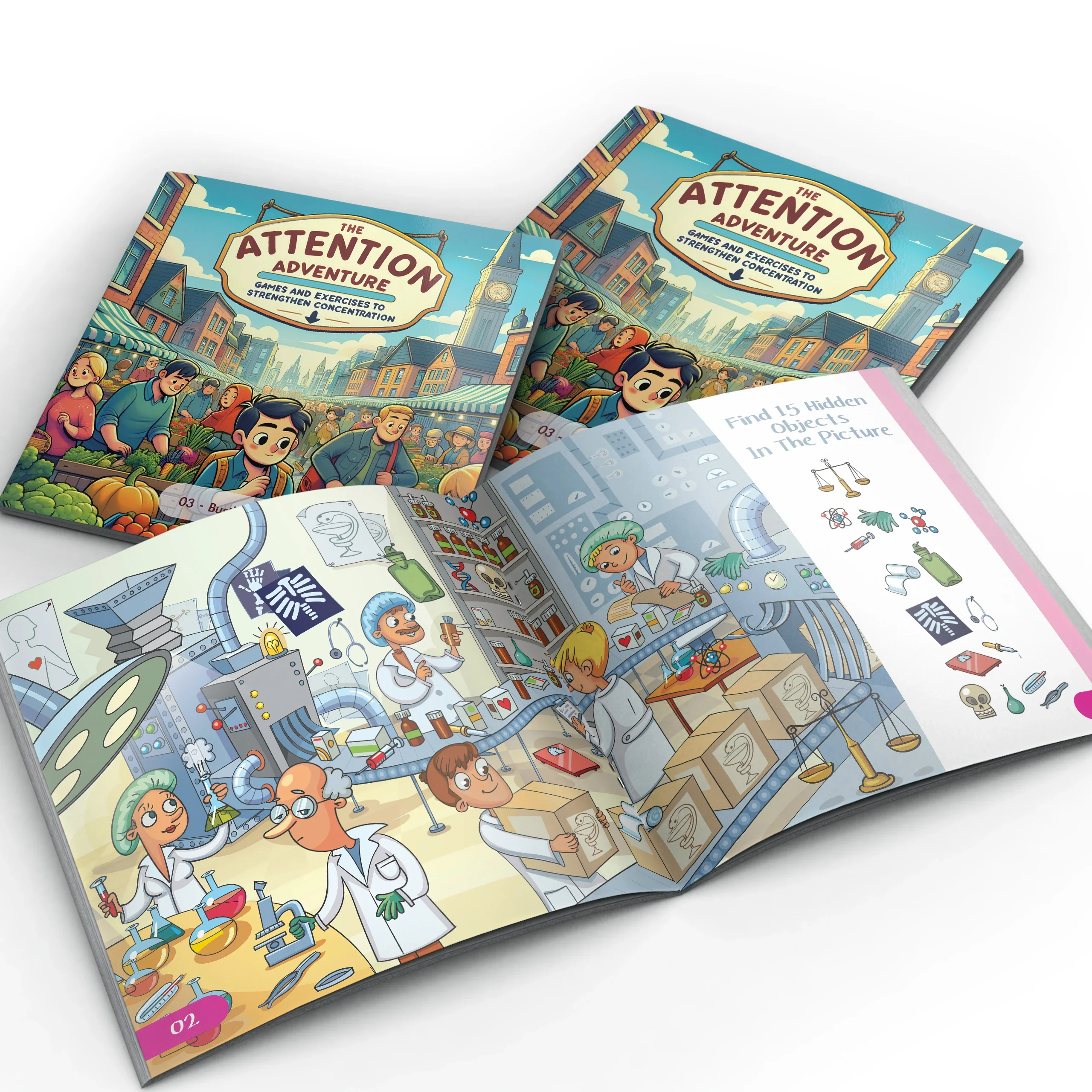 Kids Focus Training Book Busy City Theme Children Concentration Activity Book Educational Learning Gift