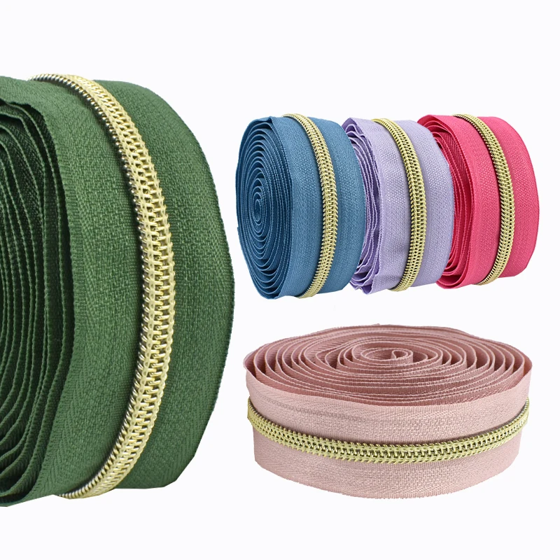 

Multi-color 5# Nylon Coil Zipper Tapes By The Meter 5/8/10Meters for DIY Sewing Bags Clothes Backpack Repair Craft Accessories