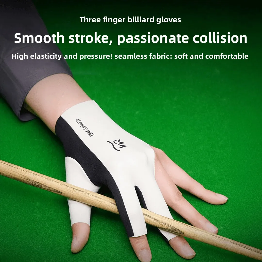 Professional Seamless Billiard Gloves Thin Breathable Non-Slip Ice Silk Polyester Fingerless Snooker Gloves Traceless Billiards
