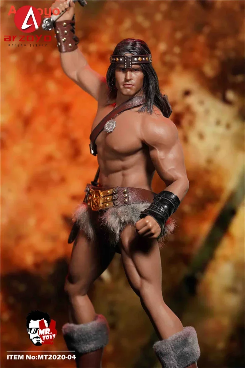 In Stock MR.TOYS MT2020-04 1/12 Conan Head Sculpture Clothing Set Arnold Edition for 6inch Action Figure TM02A Body