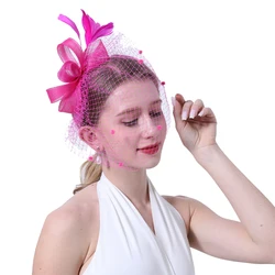 New Headdress Wedding Party Bridal Tiara Women Fascinators Clip Ladies Accessory Head Band Banquet Feather Hair Pins