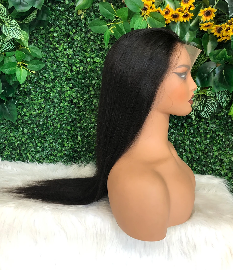 

360 Full Transparent HD Lace Front Wig Brazilian Bone Straight Medium 16 26 Inches Frontal Human Hair Wigs for Women Pre Plucked