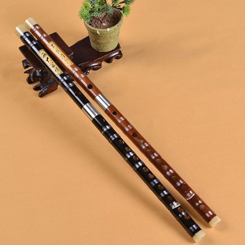 double-inserted brass flute, professional two-section flute, famous refined bitter bamboo flute