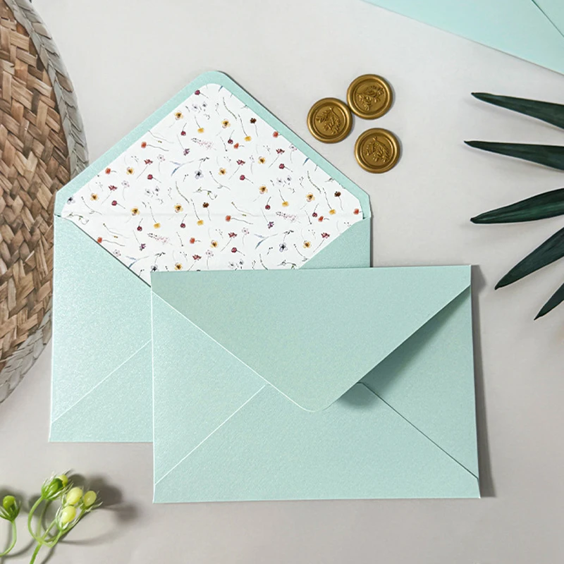 30pcs/lot Green 154x110mm Envelopes for Wedding Invitations Business High-grade 250g Paper Message Stationery Supplies Storage