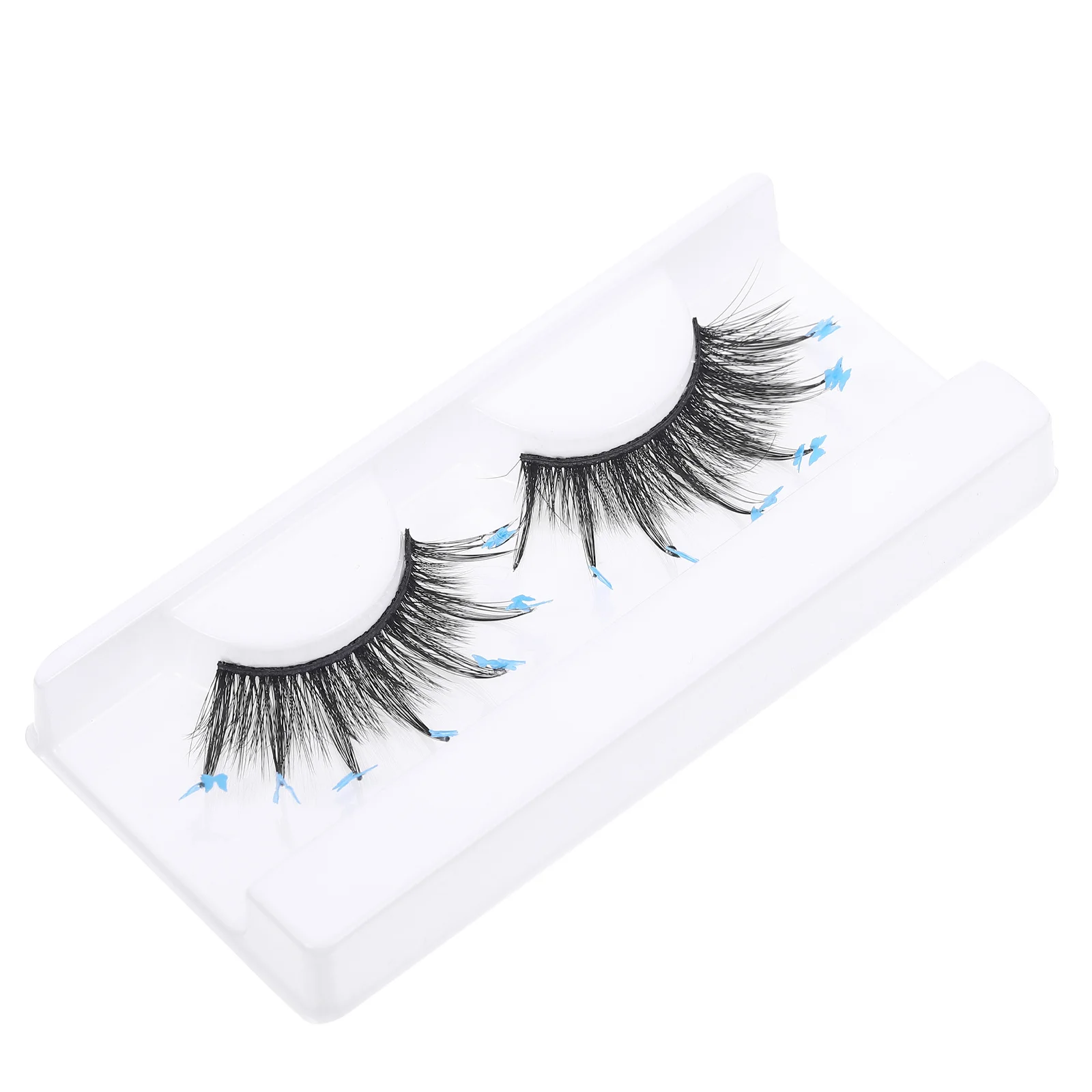 1Pair Colorful 3D False Eyelashes Fluff Eye Catching Look Natural Faux Lashes for Women Ladies Makeup