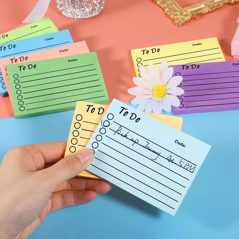 Bloc de Notas Kawaii de 50 Hojas/1 Juego, Bloc de Notas Adhesivas para Planificación Diaria, Notas Desprendibles para Listas de Tareas, Papelería Coreana