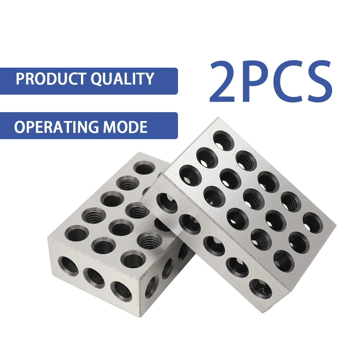 2 blocs d'étalonnage en acier trempé impérial de 1-2-3 pouces, précision 0,0001'', pour machiniste, outil de fraisage 123, jauge à 23 trous