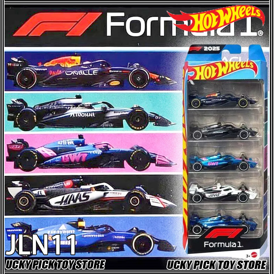 Новинка-в-наличии-Коллекционный-набор-машинок-hot-wheels-x-formula-1-jln11-масштаб-1-64-5-упаковок-модель-автомобиля-литая-под-давлением-подарок