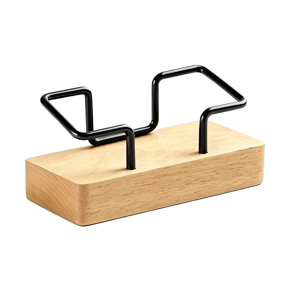 High Quality Wooden Business Card Holder Metal Wood Combined Multiple Styles Desk Card Display Rack Name Card Stand Office