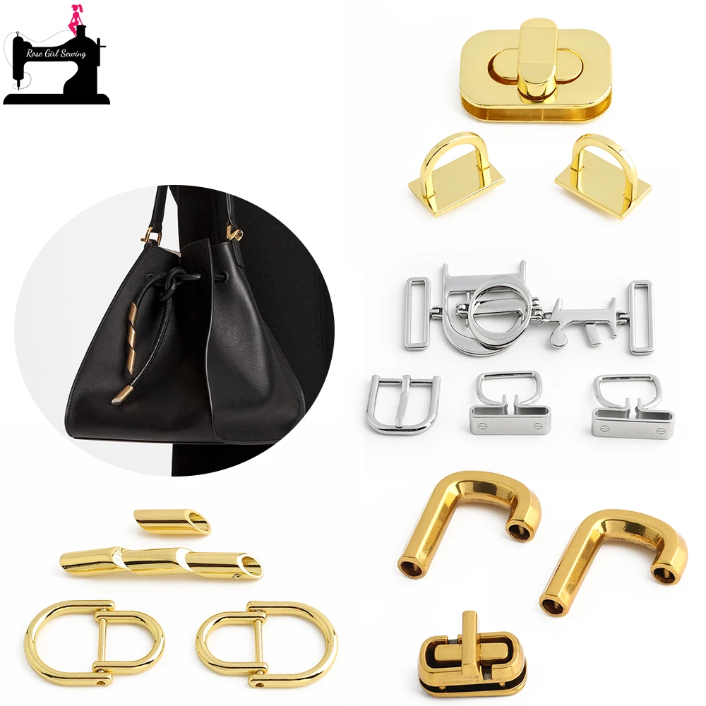 

4/10Sets Satin gold,K gold Decorative Metal Turn Twist Lock For Purse Shoulder Handbag Bag Side Edge Belt Buckles Accessories