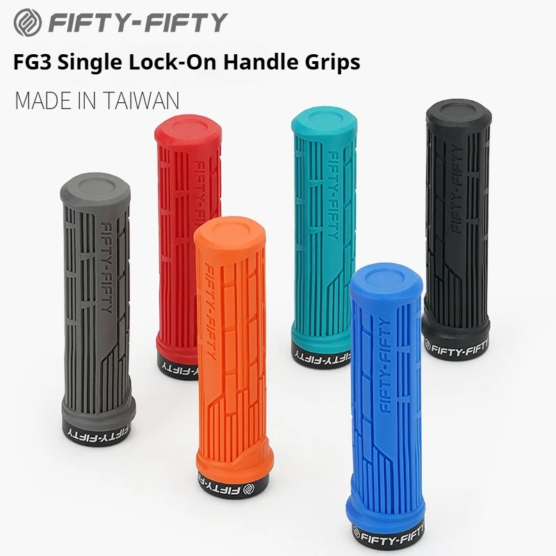 FIFTY-FIFTY MTB Handlebar Grips, Single Lock-on, Compound Rubber, Multiple Colors, 135mm Fits 22.2mm Handlebar For MTB, AM & DH