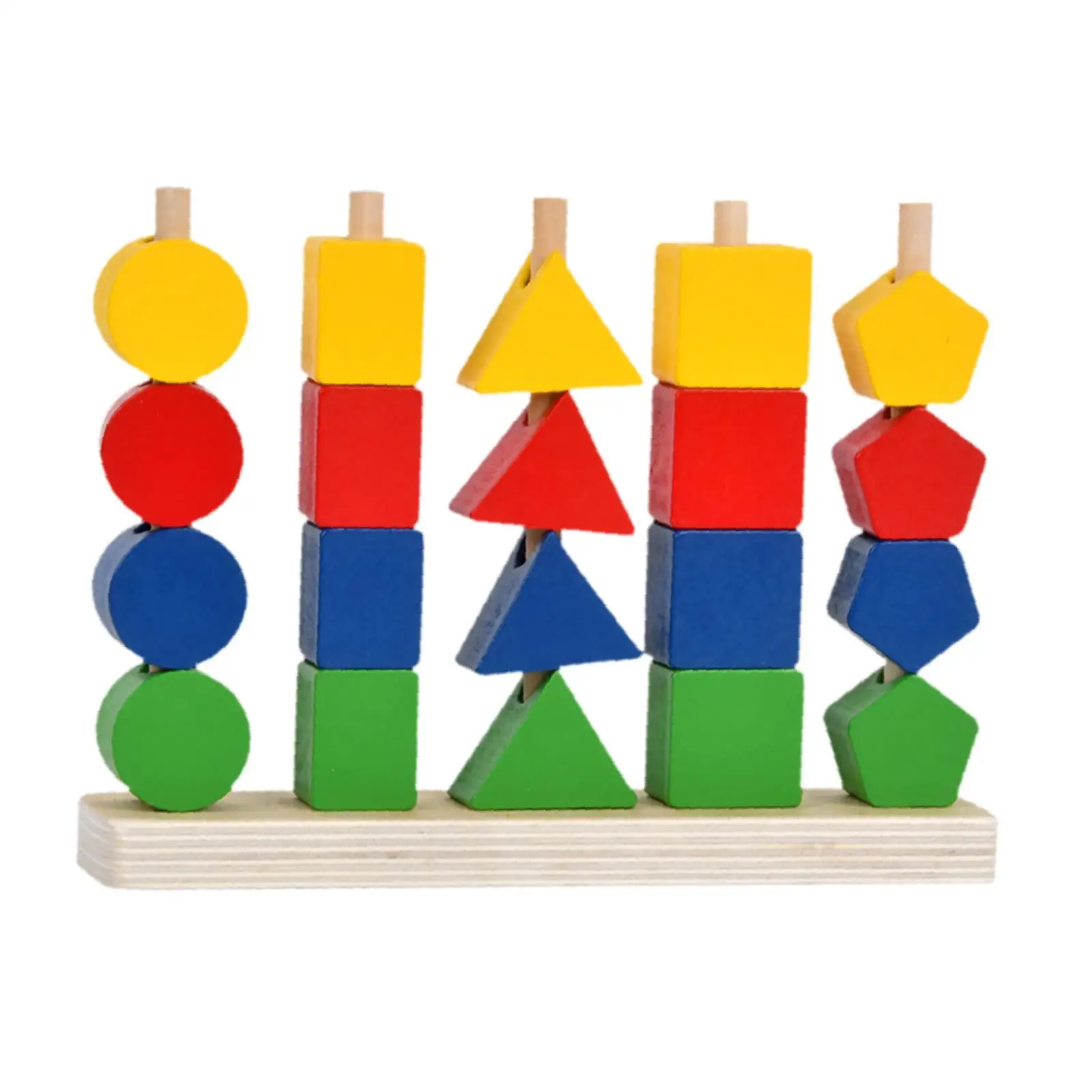 Montessori ชุดของเล่นลูกปัดไม้ Sequencing ของเล่นเรียงลําดับของเล่นที่น่าสนใจการจับคู่รูปร่าง Stacker สําหรับวันเกิดโรงเรียนอนุบาล