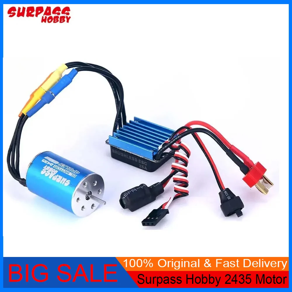 

Surpass Hobby Waterproof 2435 4500/4800/6100KV Brushless Motor + 25A ESC Combo for Tamiya/Wltoys/Kyosho 1/18/16 RC Car/Boat