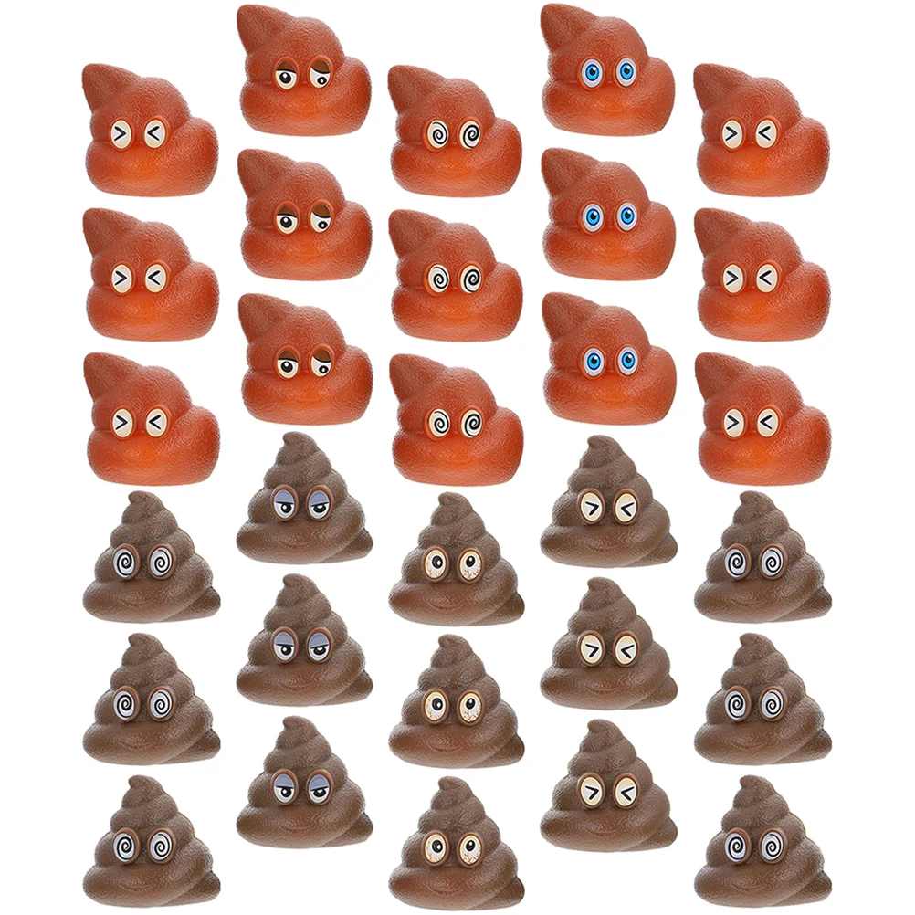 60 Pcs Poop Toys Fake Realistic Poops Kids Props Children Plastic Models Small Party