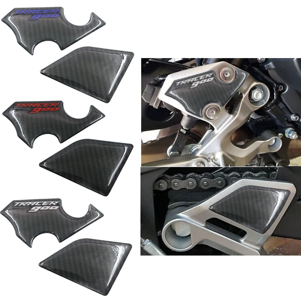 For  TRACER 900 Motorcycle Accessories 3D Resin Sticker Guards Heel Pad Protective Sticker