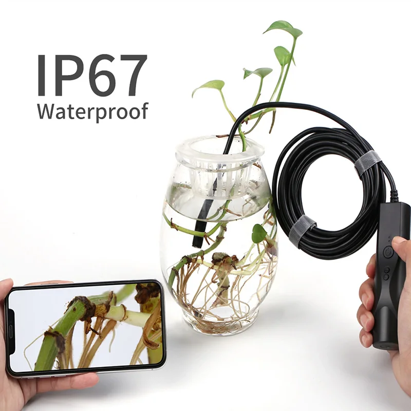 Wireless Endoscope Wi-Fi Industrial Borescope with 6 LED Lights 5.5MM Waterproof IP67 Inspection Camera For Iphone Android
