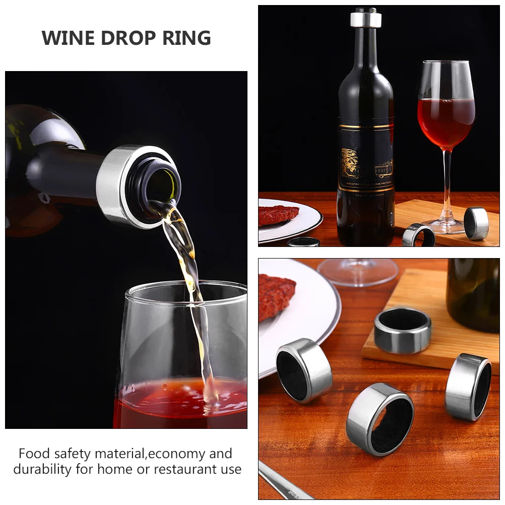 12 Pcs Anti-pour Ring Bottle Restaurant Accessory Pourer Stopper Collars Rings for Bottles Drip