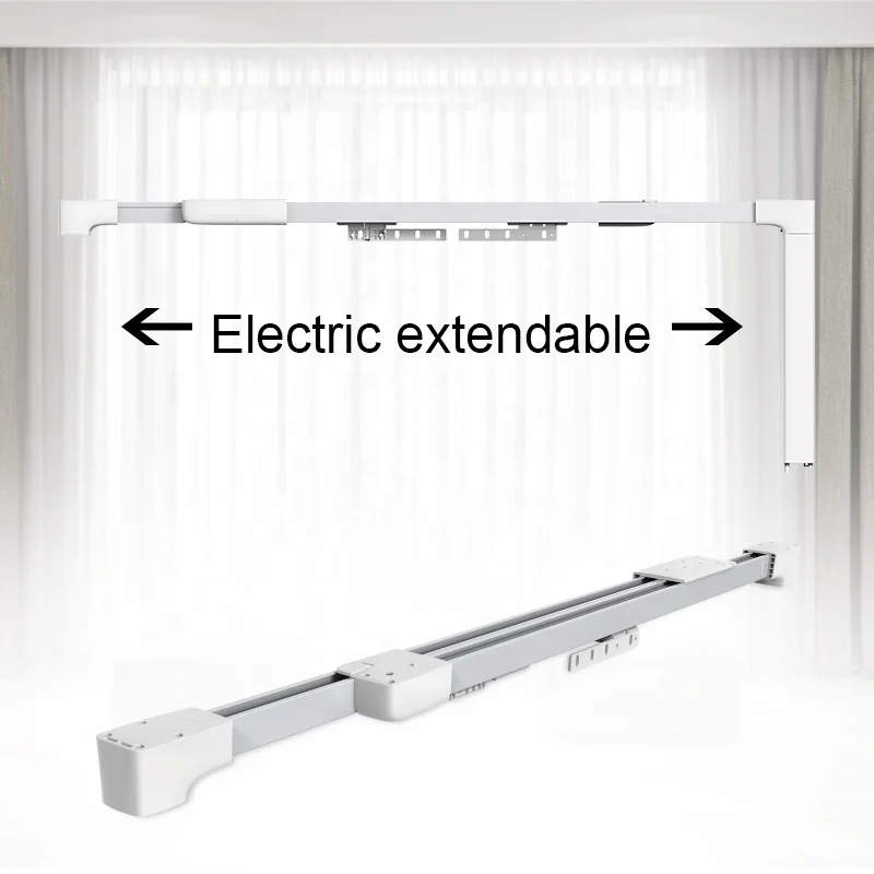 Home Automatic Extendable Rail And Aluminium Track Z Wave Control Zigbee Wifi Electric Curtain Motor