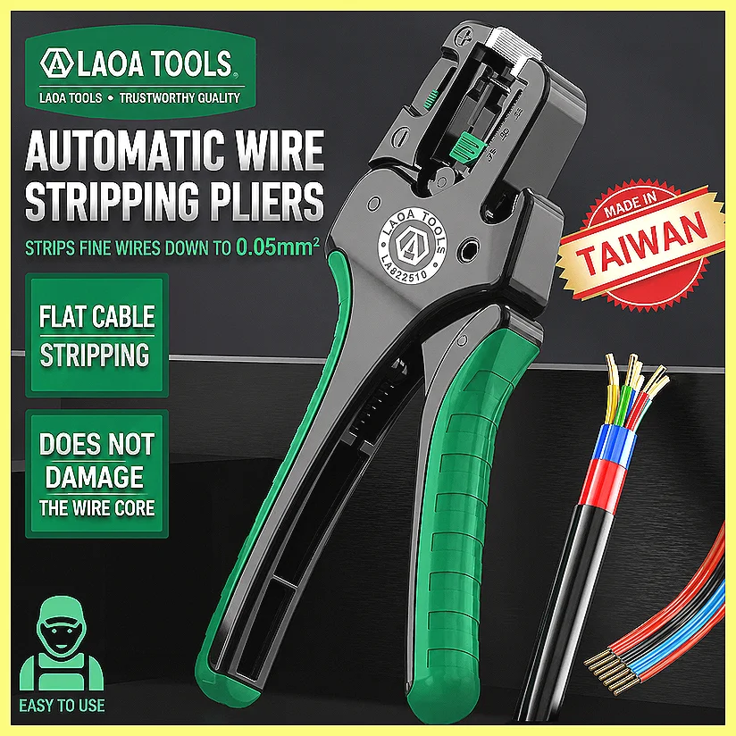 Professional Automatic Wire Stripping Pliers Multifunctional Crimping Tool 0.05-8mm² for Electrician, Taiwan Original Precisi