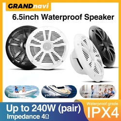 6.5 Inch Marine Speaker 1PCS 120W Waterproof IPX4 Weather Resistant Stereo Boat Speakers for Yachts Golf cart ATV UTV Ship Sauna