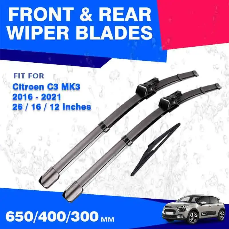 Front Rear Wiper Blades For Citroen C3 SX SY MK3 2016 - 2021 Origin Windscreen Windshield Accessories Window 2017 2018 2019 2020