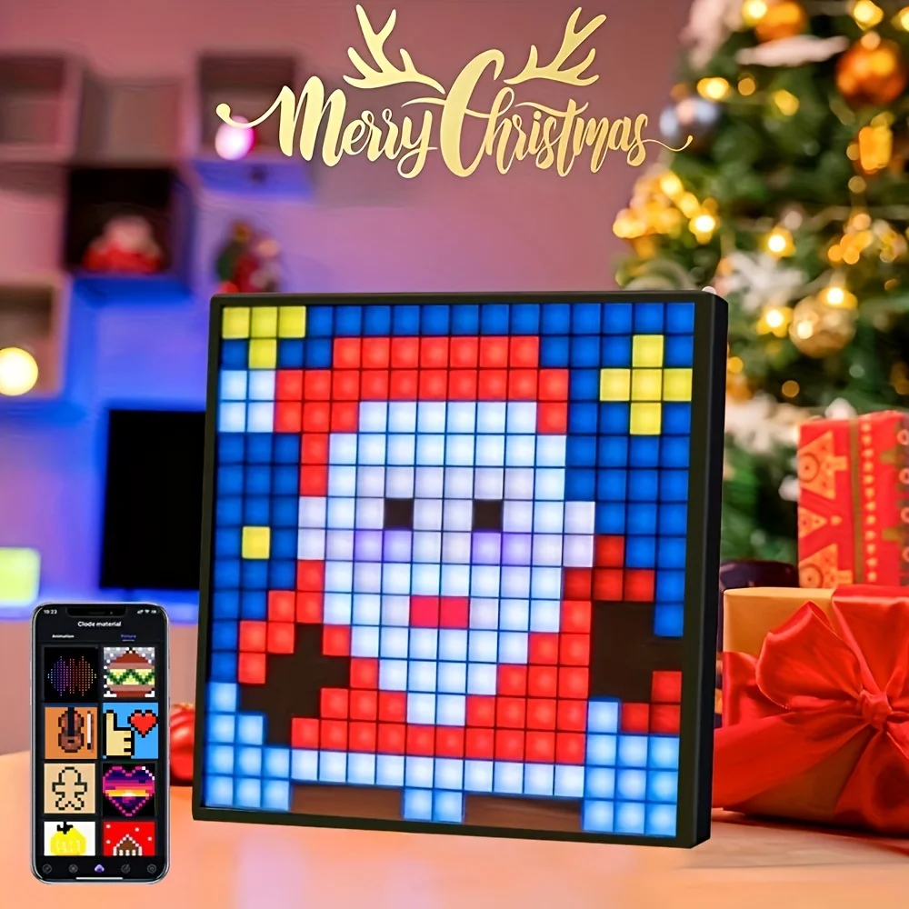 Smart LED Pixel Display Nightlight APP Control Programmable Screen DIY Text Animation Photo Frame Pixel Art Home Decor Game Room