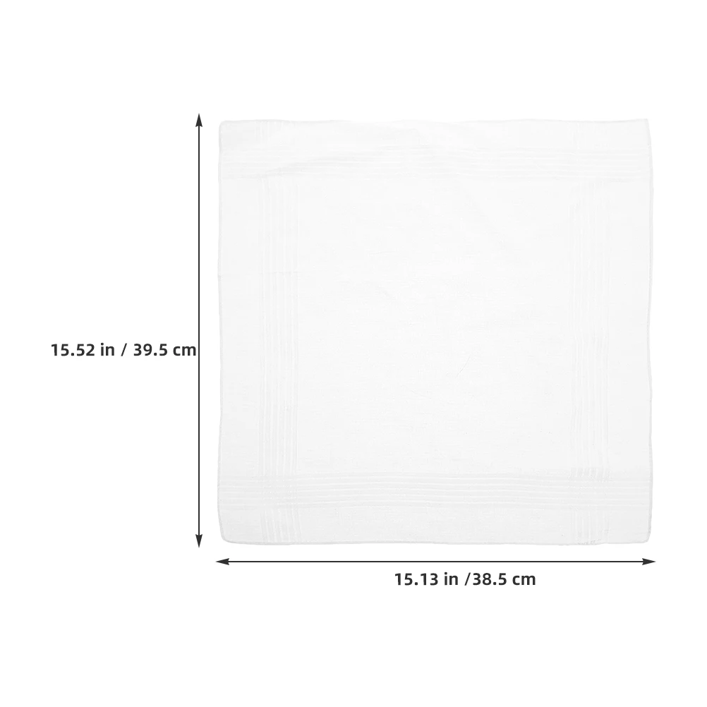 18 قطعة مناديل بيضاء للرجال من القطن جيب مربع خفيف الوزن محمول للسفر والأعمال ملابس غير رسمية قابلة للغسل في الغسالة