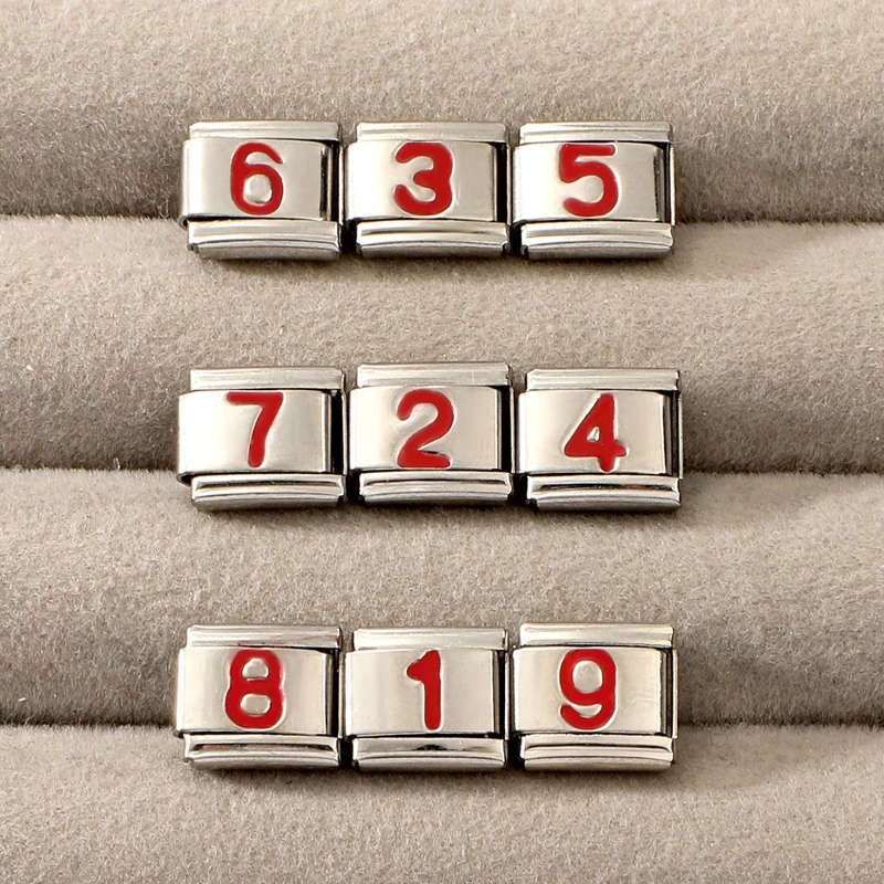 جديد Y2K 1-9 أرقام سلسلة النساء الرجال سحر ربط صالح 9 مللي متر الفولاذ المقاوم للصدأ الإيطالية سوار صنع DIY بها بنفسك مجوهرات هدايا #6