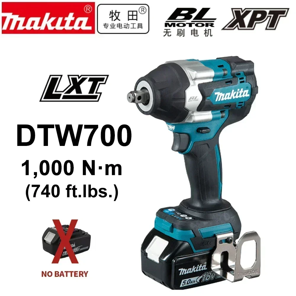 

Оригинальный бесщеточный ударный гайковерт Makita DTW700 18В, без АКБ и ЗУ, с квадратным приводом 1/2 дюйма, аккумуляторный литий-ионный инструмент для ремонта, шуруповерт