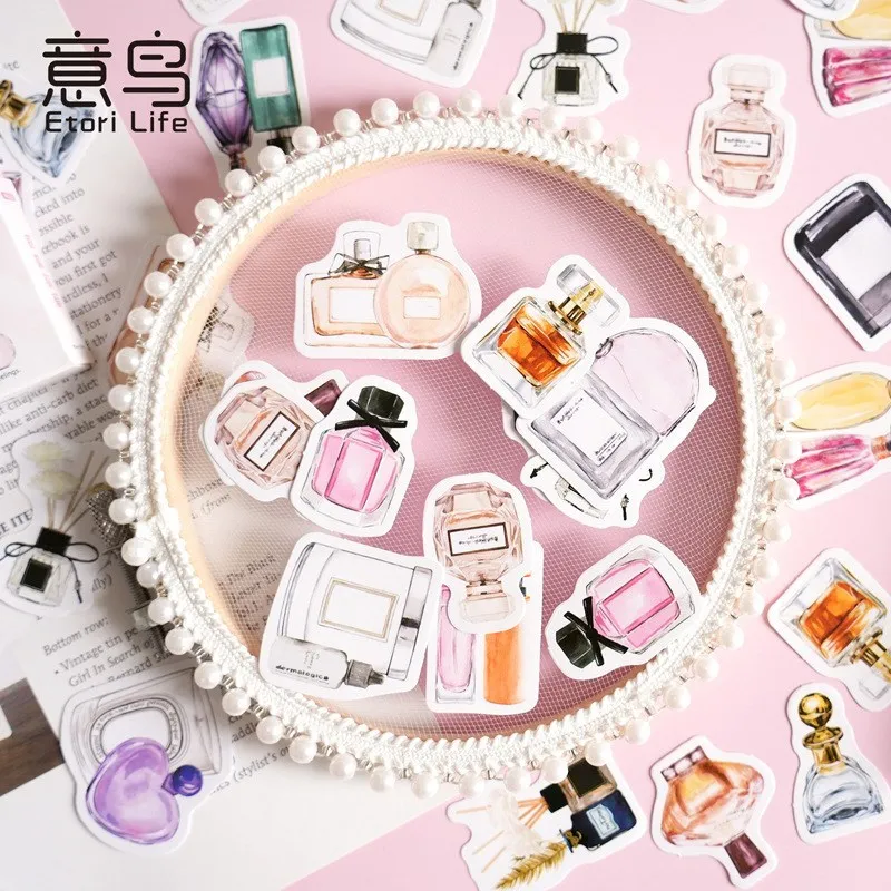 46 Pcs Perfume  Bottle Decorative Stickers For Scrapbooking DIY Decoration  Card Making Notebook Album Handmade