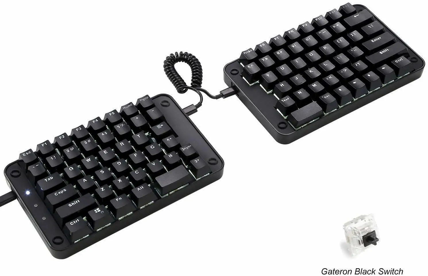 

All 88 Keys Programmable Ergonomic Keypad Programmable Split Mechanical Keyboard with OEM Gateron Black Switches White Backlit