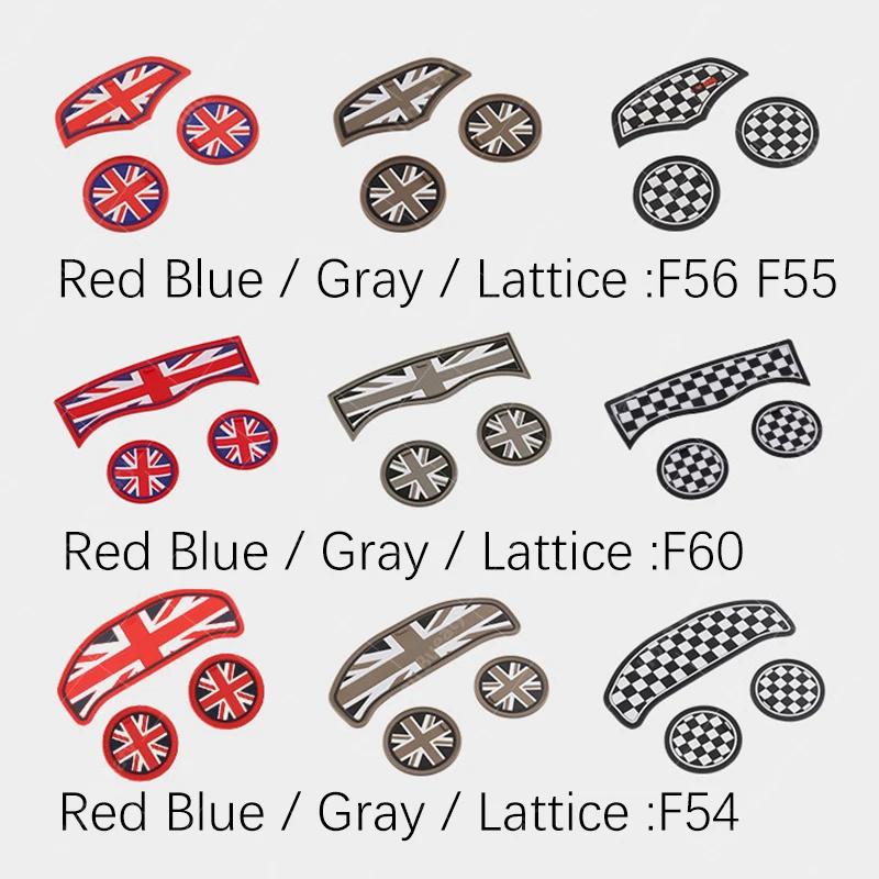 3Pcs Union Jack Car Cup Coffee Cushion Storage Auto Non-slip Mat Pad Accessories For Mini Cooper Clubman F55 F56 F60 F54 F57