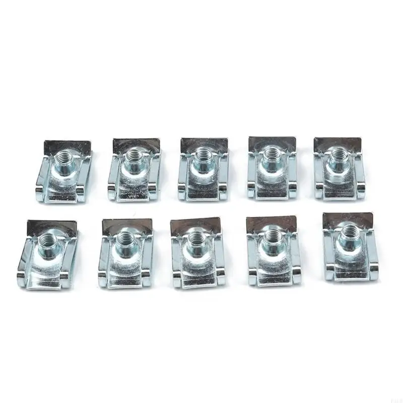 F1CF U Type Nut Clip Stainless Steel Fastener U‑Clips Chimney Nut for Motorcycles Car M4-M5-M6-M8 10-Piece/set Compact-size