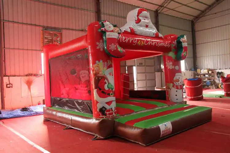 Christmas theme Backyard inflatable jumping castle bouncer Santa Claus bounce house for sale