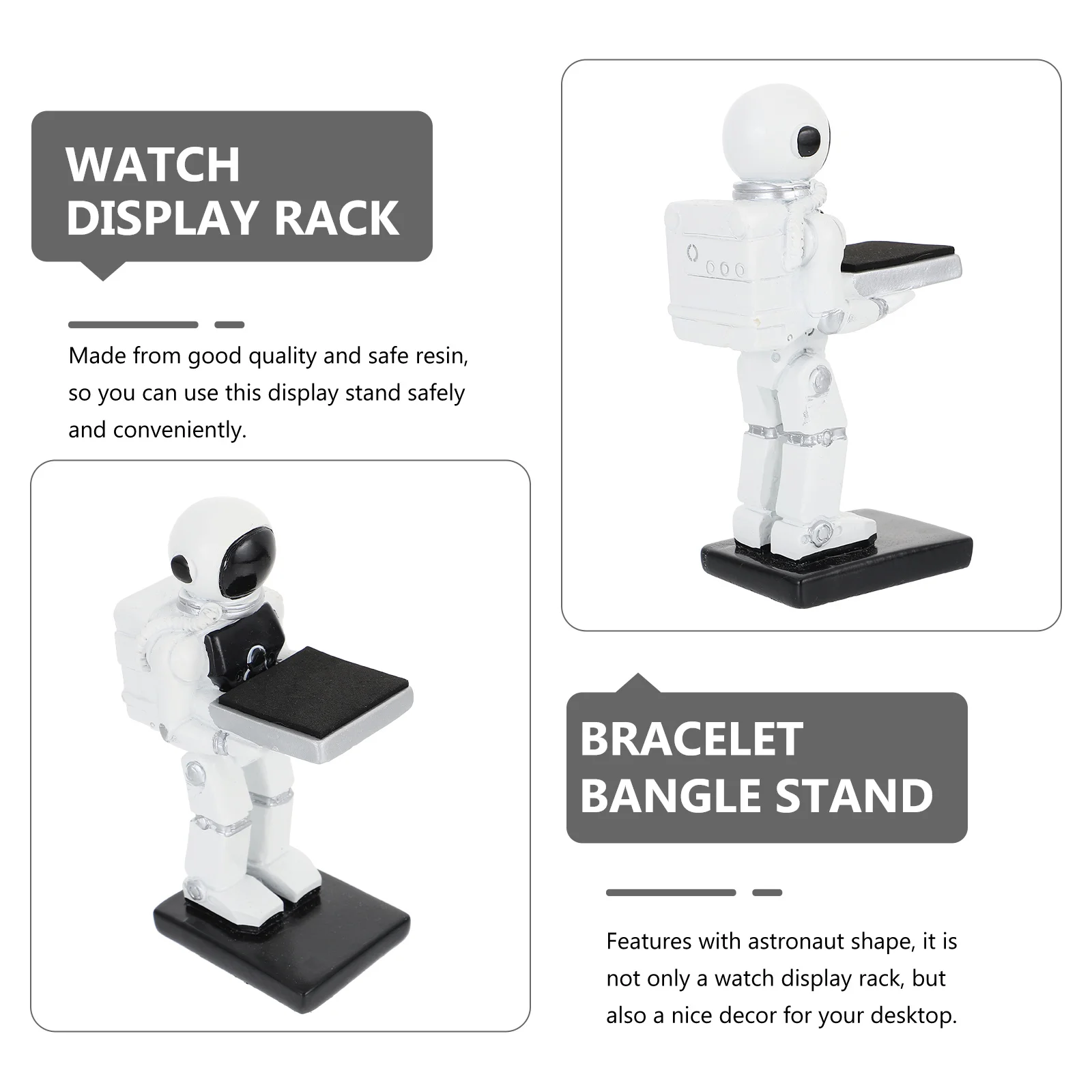 

Resin Astronaut Shape Watch Display Holder Jewelry Organizer Stand Bracelet Storage Base for Home Office Watch Display Rack