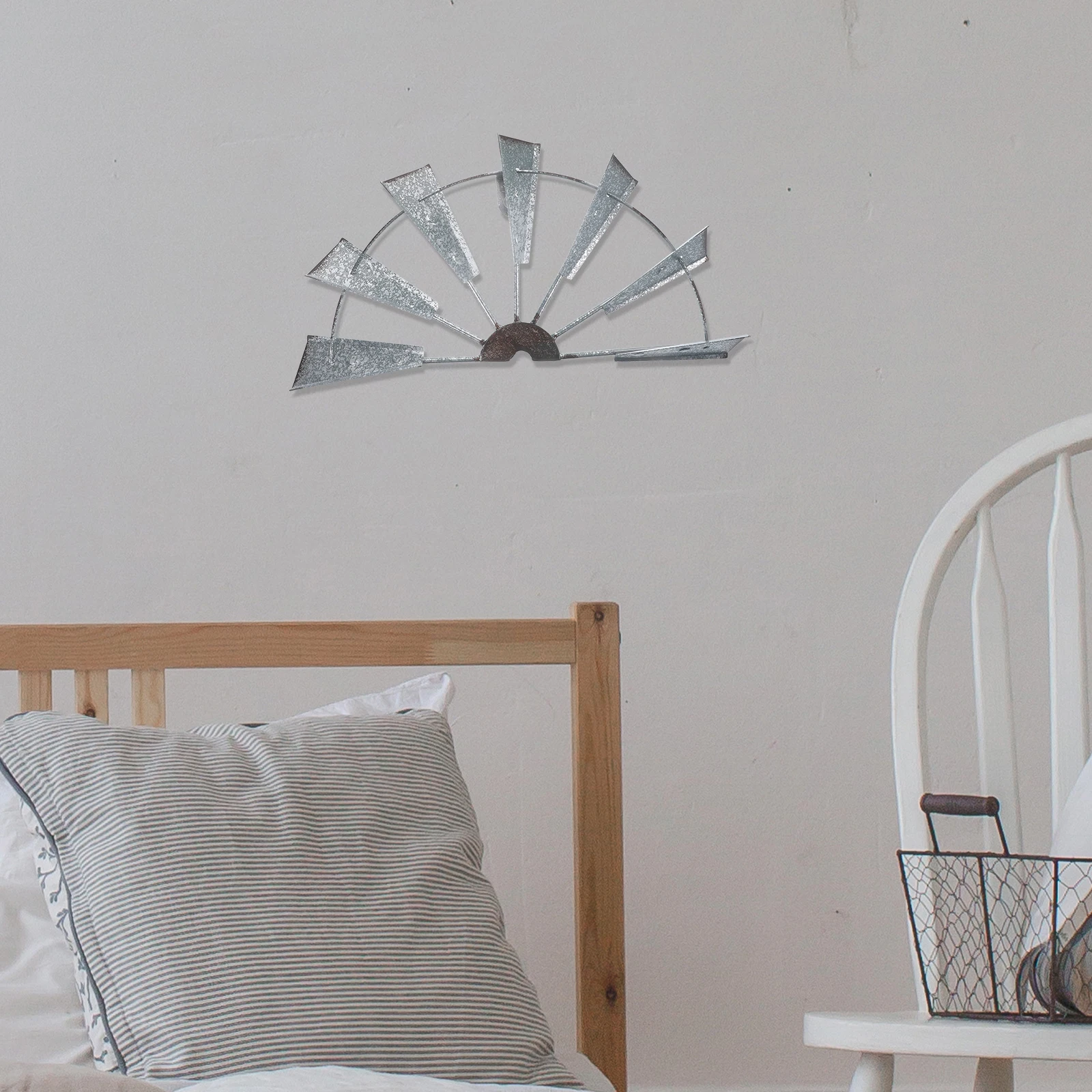 

Metal Wall Hanging Decor 280x280mm Half Windmill Ornament for Living Room Farmhouse Rustic Home Decor Chic Wall Art