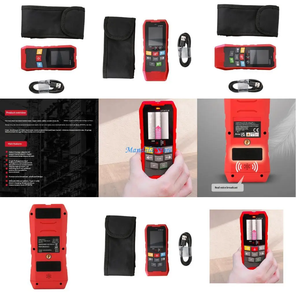 

U2JC Accurate Wall Scanners with Multiple Scanning Type ABS Digital Wall Reader LCD Display High Sensitivity for Cables