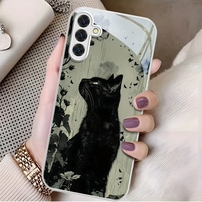 

Durable Silvery Glass Phone Case Suitable for Samsung for Galaxy Galaxy S26/S25/S24/S23/S22/S21 and other models