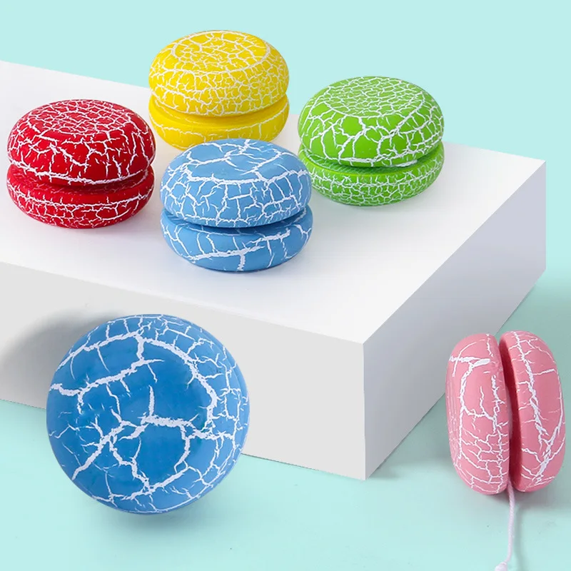 Cute Candy Crackle Prints Wooden Yoyo Toys Kids Yo-Yo Creative Yo Yo Toys For Children 5cm Wooden Yo Yo Ball